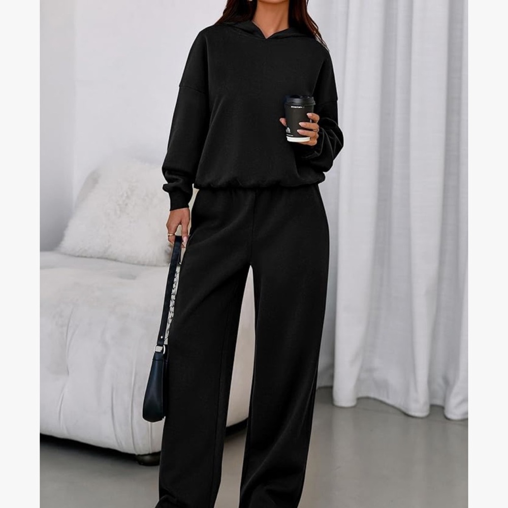 Women’s Black Hooded Lounge Jumpsuit